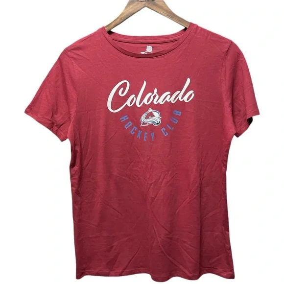 Colorado Avalanche hockey club NHL team short sleeve crewneck pro sports  T-shirt